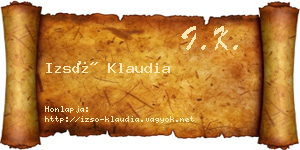 Izsó Klaudia névjegykártya